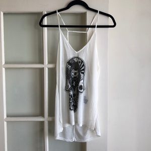 Hamsa Boho Open Back Tank Top